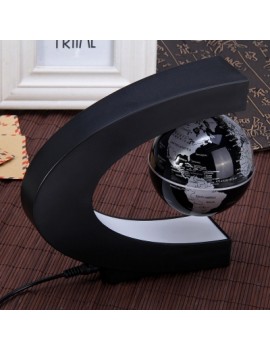 C Shape Levitation Floating Globe Rotating Magnetic World Map Colorful LED Lamp Gift Decoration