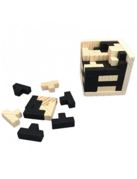 3d Wooden Puzzles Brain Teaser 54 T-Shaped Tetris Blocks Geometric Toy